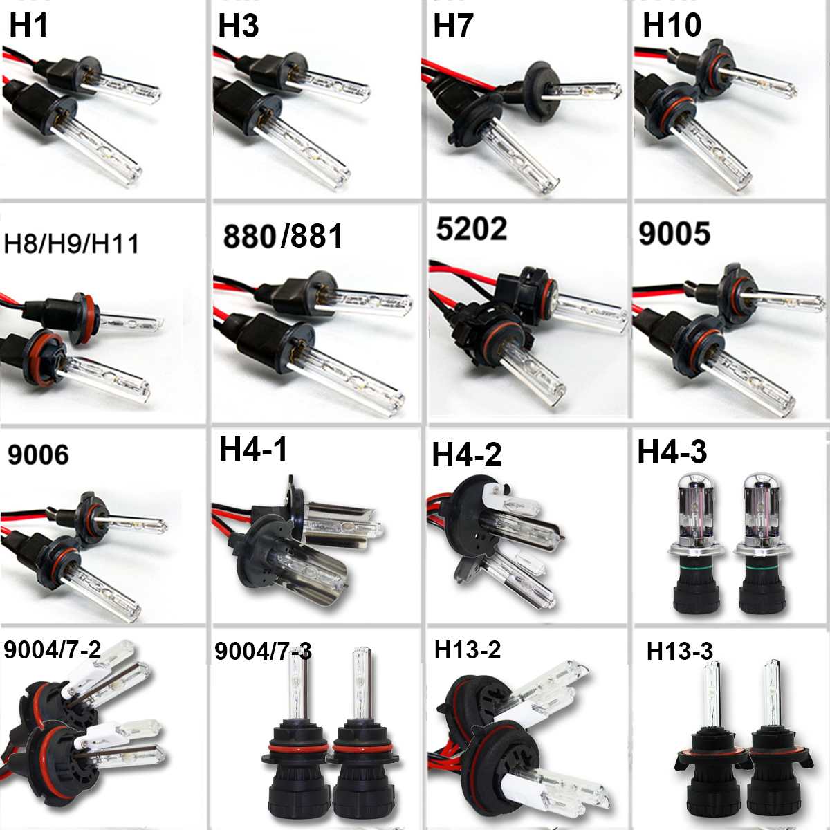 Engync 55W Xenon HID Headlight Replacement Bulbs H1 H3 H4 H7 H11 9005