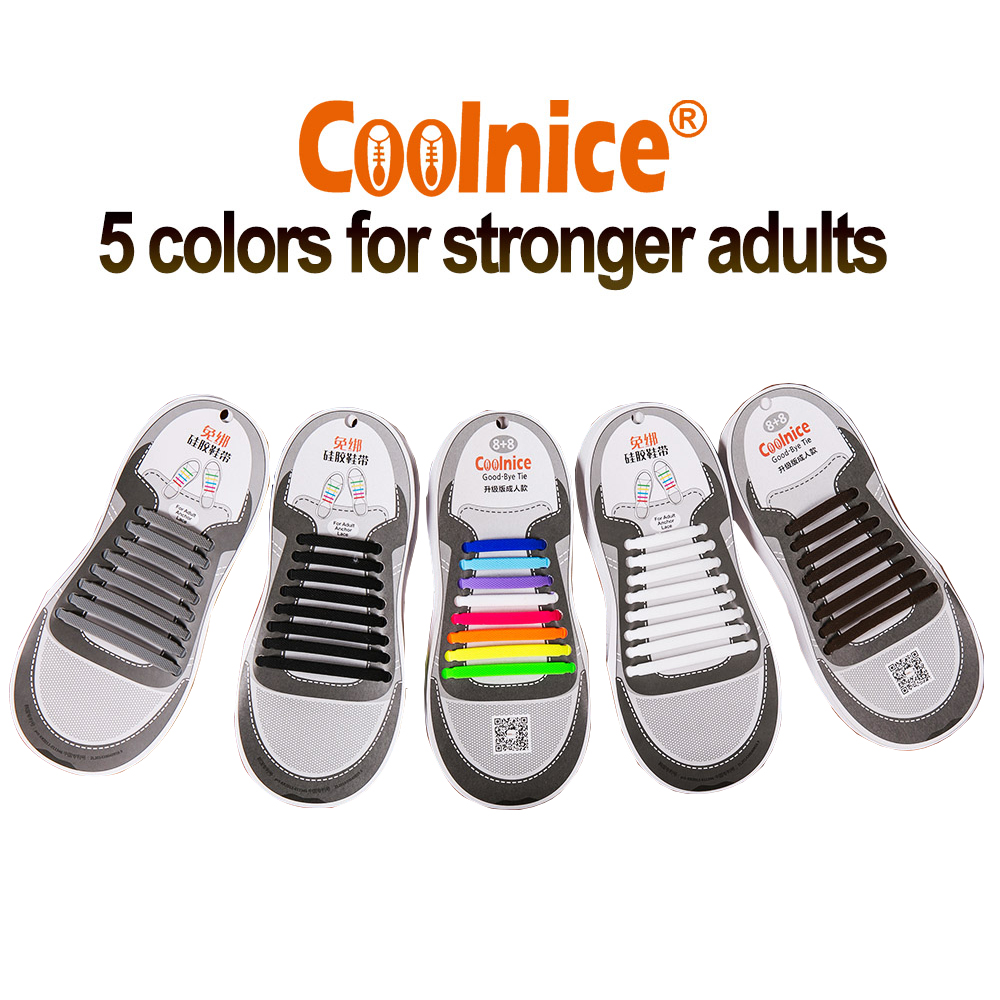 Easy Sneaker 12 Pcs Shoelaces Elastic Shoe Laces New No Tie Shoelaces
