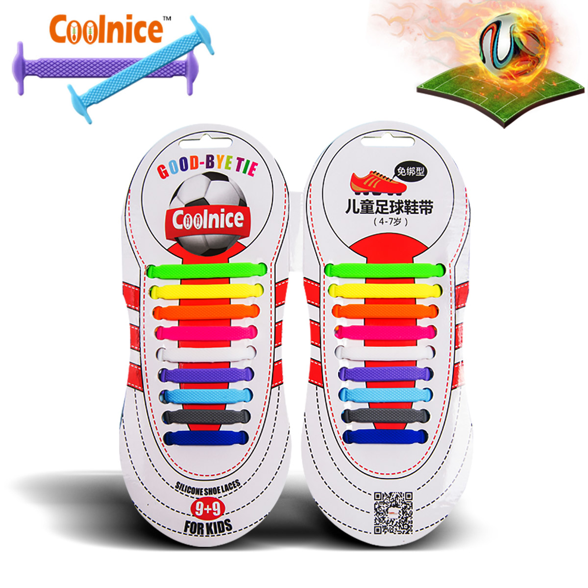 Coolnice Easy No Tie Shoelaces Elastic Shoe Laces 12pcs//set For Kids Children UK