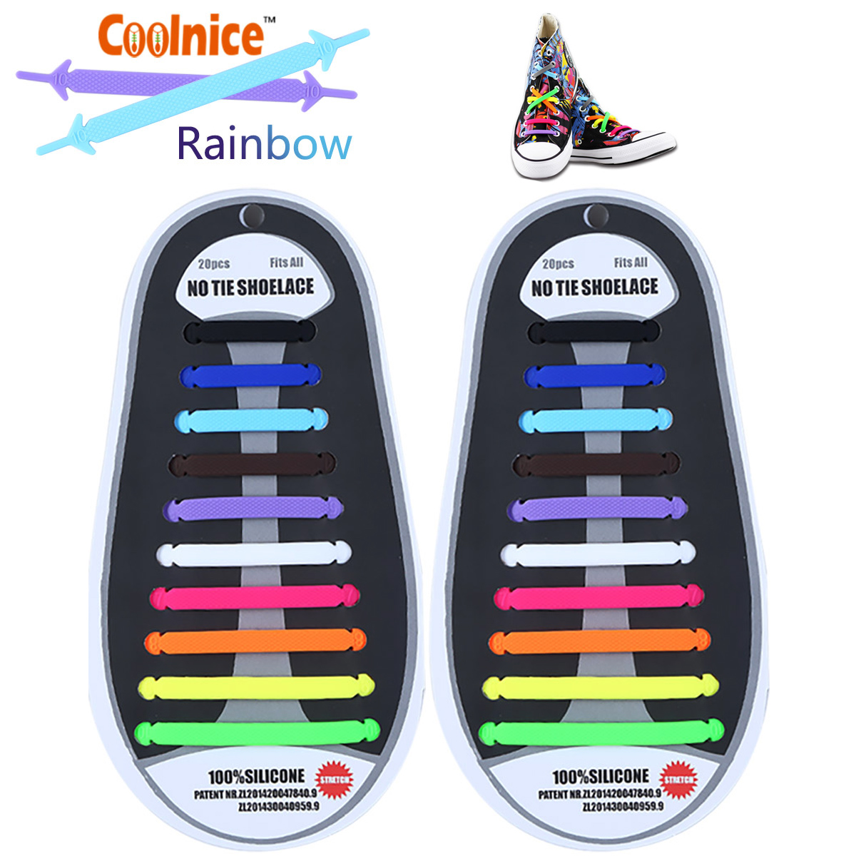 10Pcs 100/% Silicone Shoe Laces No Tie Elastic Trainers Shoelaces For Adult Kids