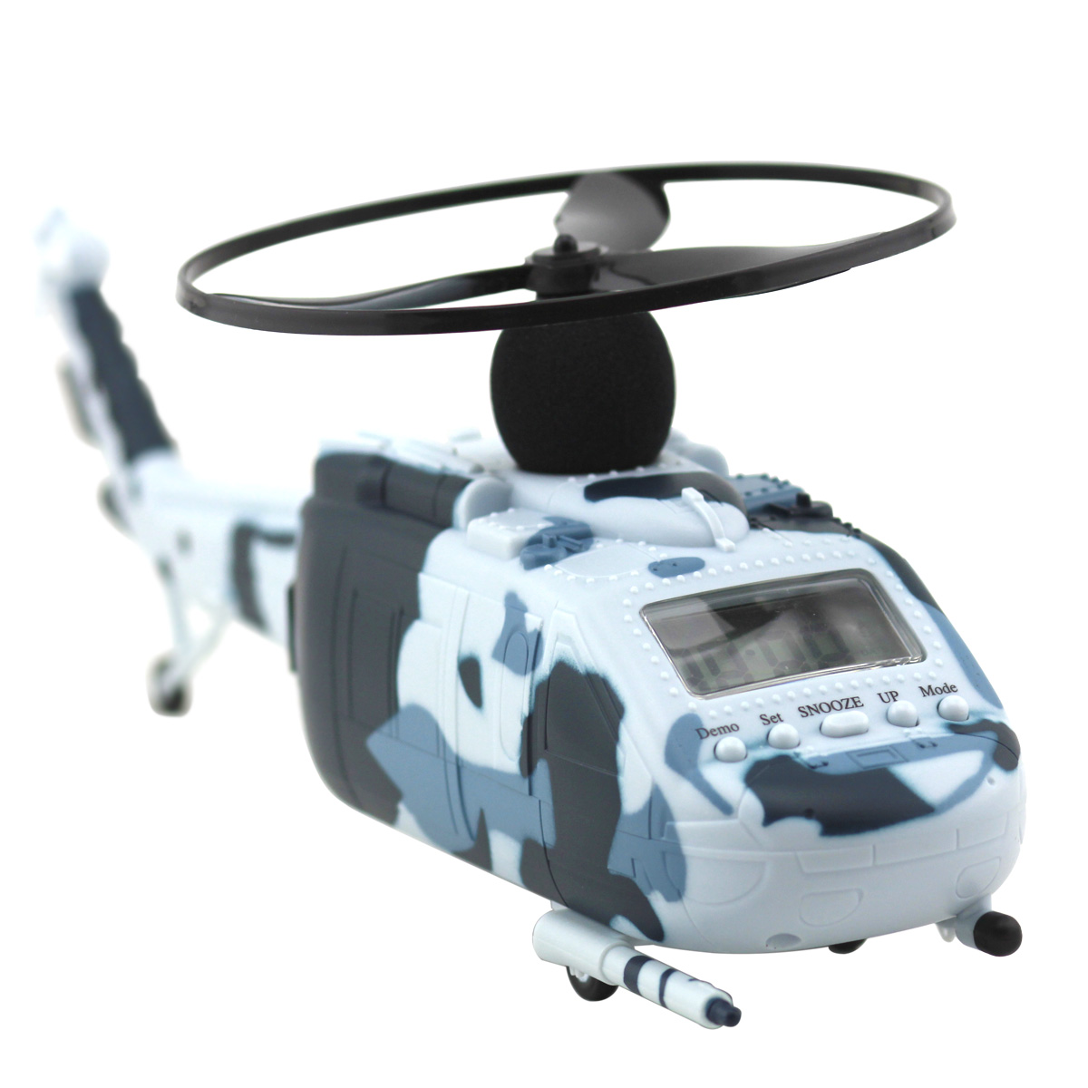 Helicopter Shape Alarm Clock with Flying Propeller LED Lighting Display ...