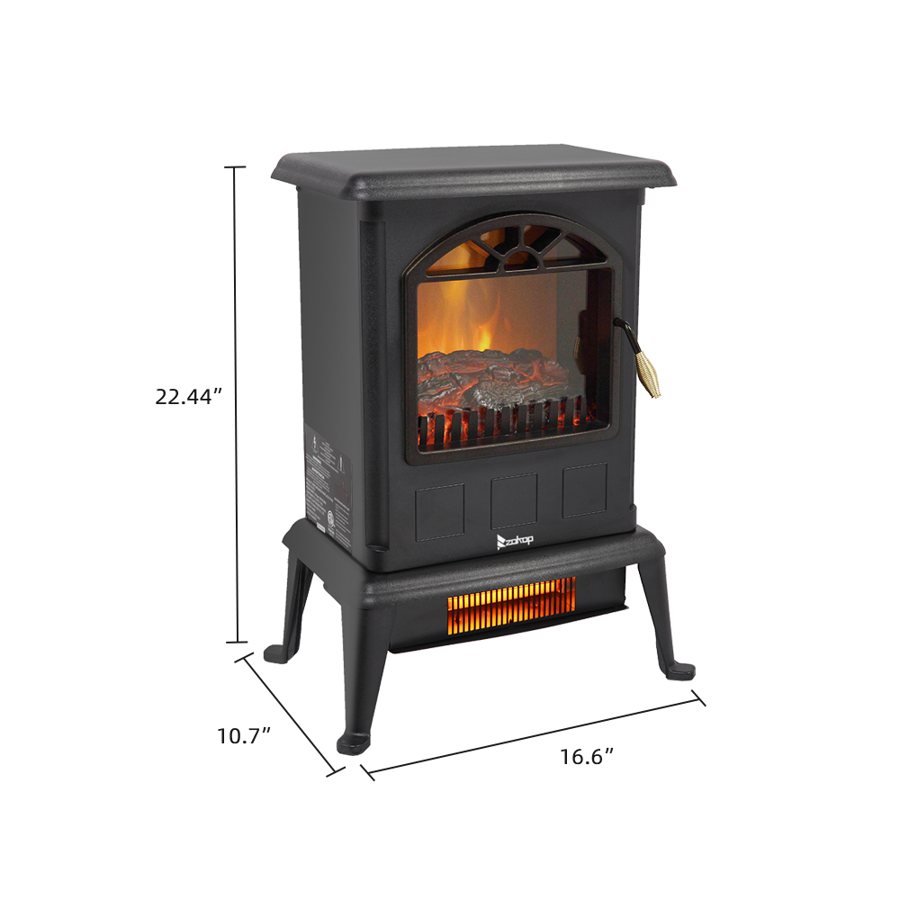 1500w Portable Electric Fireplace Stove Space Heater Log Flame